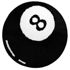 8 Ball Rug 24 Inch White Black