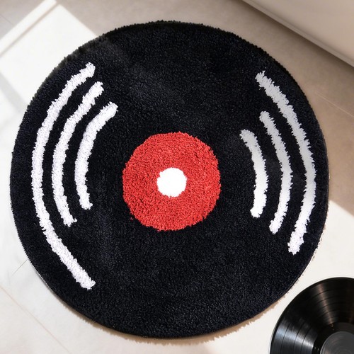 Black round vinyl record - black, cd