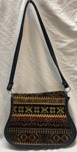 Vtg tapestry rug purse - tapestry,