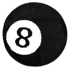 24 Inch 8 Ball Rug, Black