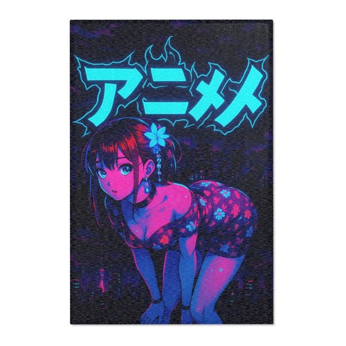 Anime neon area rug - rug,, plush