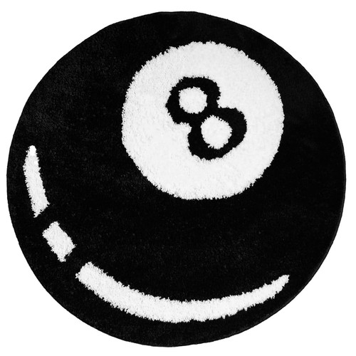 Inch ball rug white black - 8,