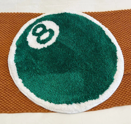 Green ball pool rug round - pool,