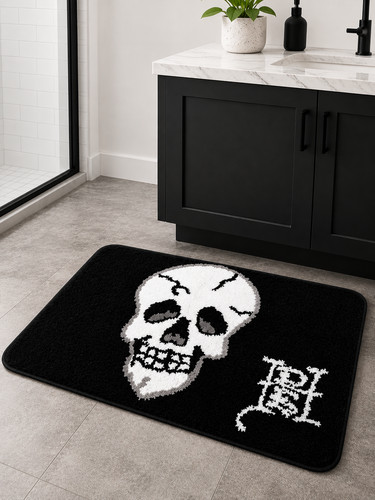 Hardy skull bath rug black - hardy,