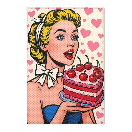 Retro girl area rug vintage - girl,